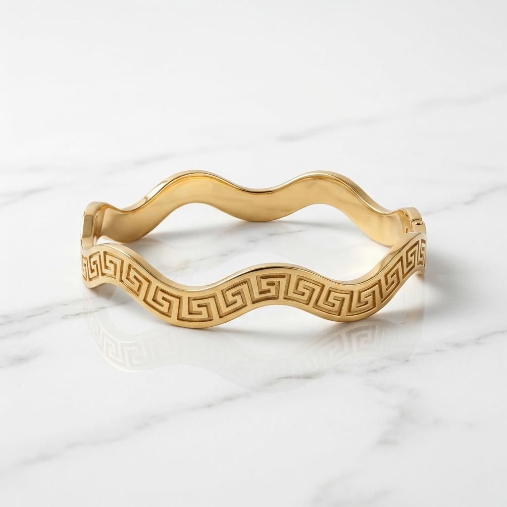 Wave Cuff Bangle – 18K Gold Plated Anti-Tarnish Stainless Steel