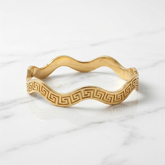 Wave Cuff Bangle – 18K Gold Plated Anti-Tarnish Stainless Steel